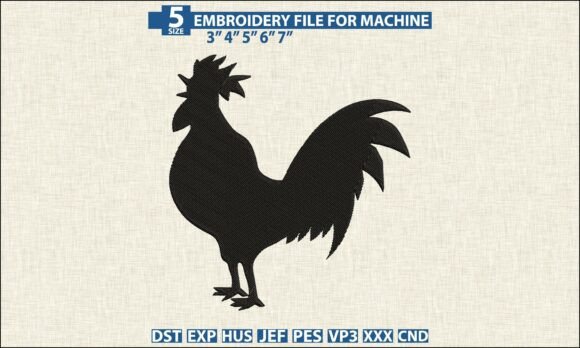 Download Rooster Machine Embroidery DST PES File - Machine embroidery dst Collection
