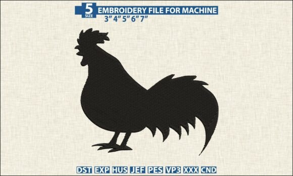 Download Rooster Machine Embroidery DST PES File - Machine embroidery dst Collection