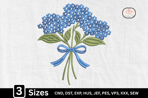 Download Floral Bow, Blue Hydrangea Bouquet - Premium Bundle