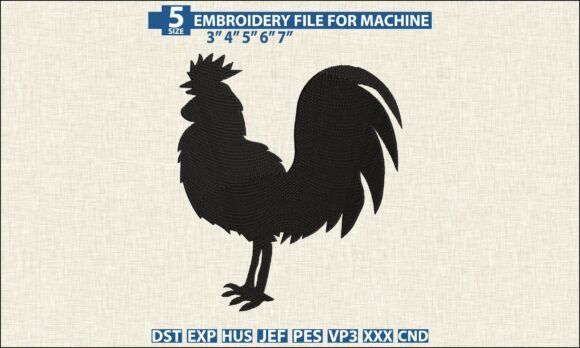 Download Rooster Machine Embroidery DST PES File - Machine embroidery dst Collection